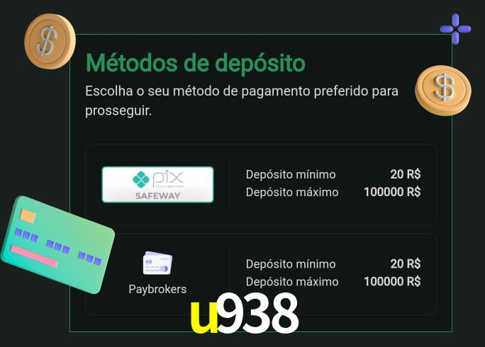 O cassino u938 oferece uma grande variedade de métodos de pagamento